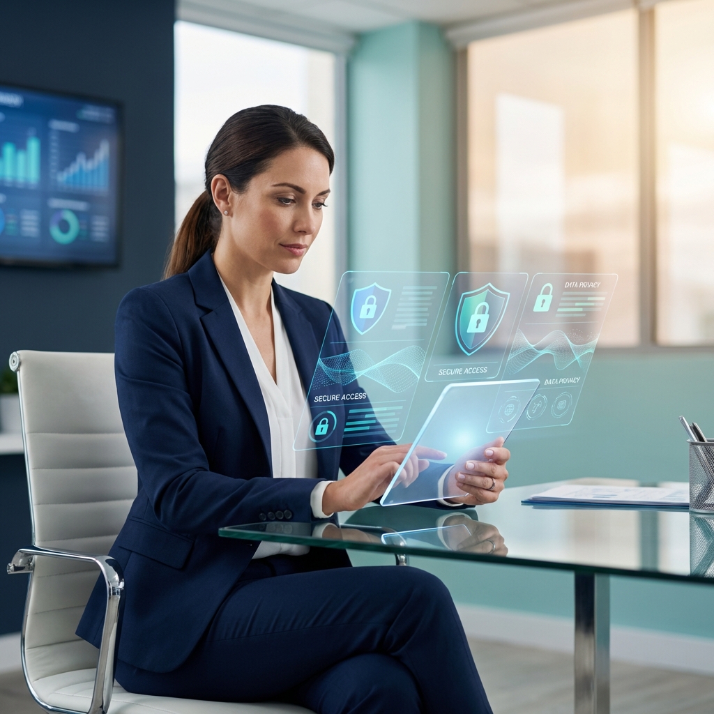 Healthcare Professional Using Secure Technology